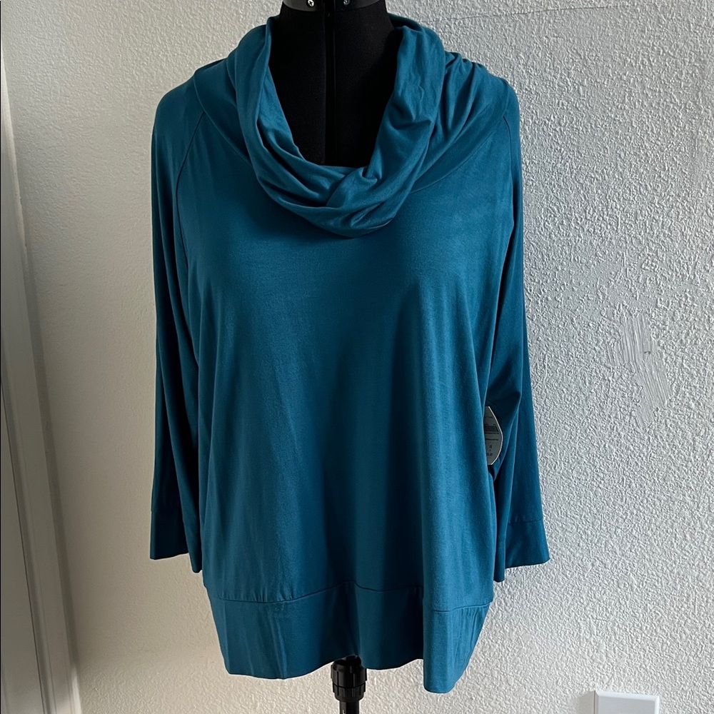 Coldwater Creek Teal Cowl Neck Women's Sweater NWT size XL